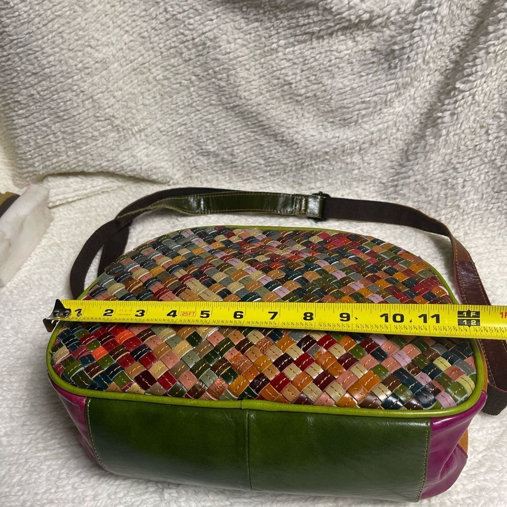 Ameri leather Multicolor Woven Satchel/shoulder B… - image 11